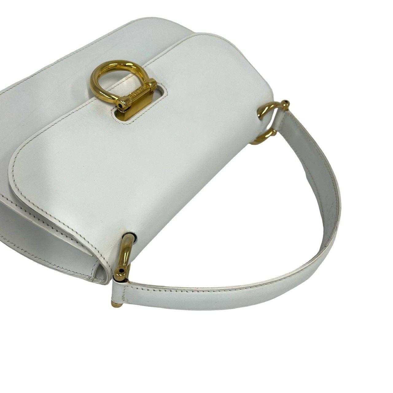 極 美品 CELINE セリーヌ ヴィンテージ ロゴ ガンチーニ 金具 レザー