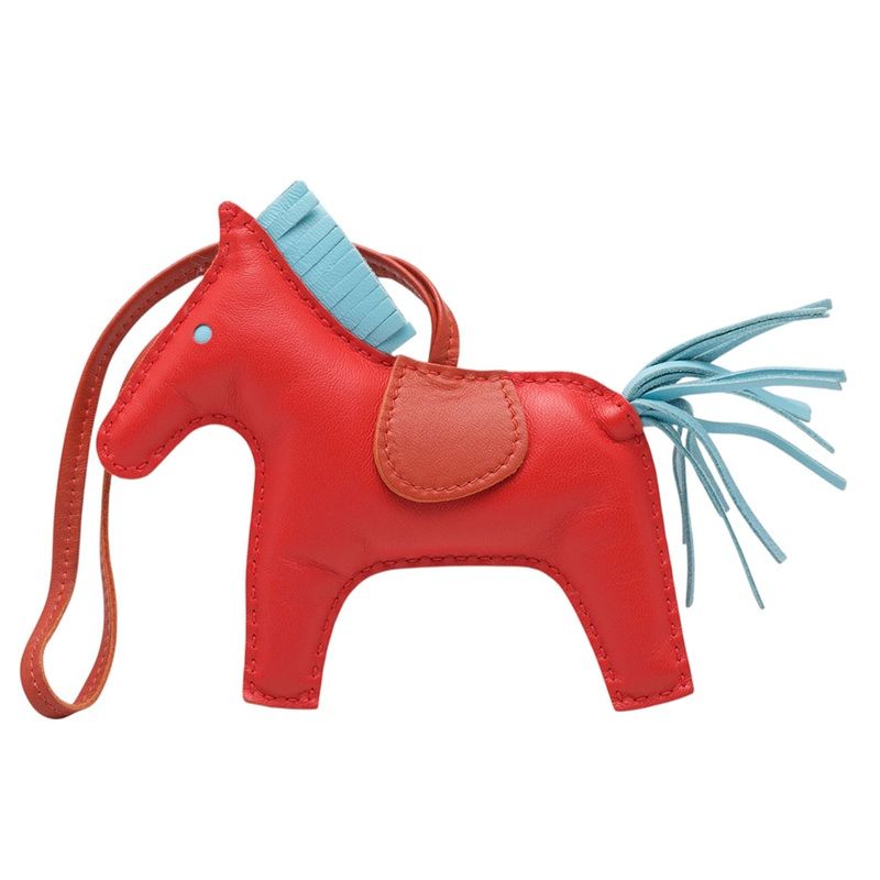 エルメス ロデオチャームMM バッグチャーム キーホルダー A刻印 カプシーヌ セレスト アニョーミロ レディース HERMES【252-79820】