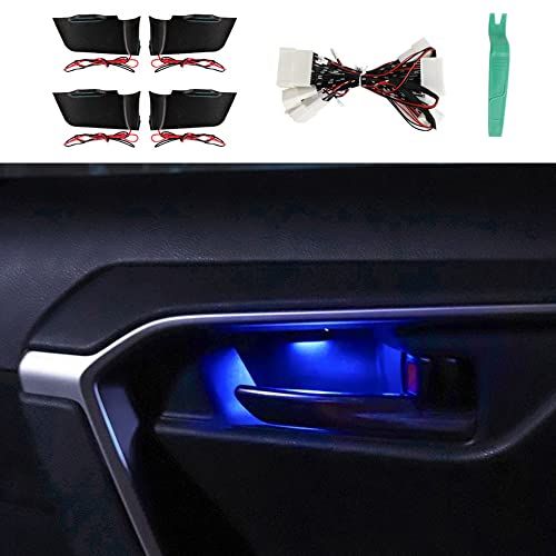 Rifoda トヨタ 新型RAV4 50系 インナードアハンドル led 雰囲気灯 専用設計 ドア ノブ ハンドル LED ライト イルミネーション カバー ルーム ランプ 取付簡単 取付け説明書付(ブルー)ts 1251471f