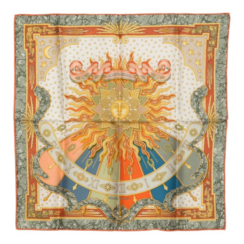 エルメス カレ45 プチカレ ガヴロッシュ CARPE DIEM 今日一日を楽しむ ハンカチ スカーフ マルチカラー シルク レディース HERMES【252-81234】