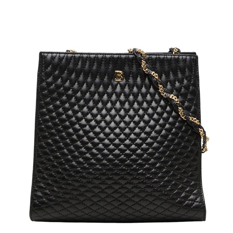 バリー ロゴ キルティング チェーン ショルダーバッグ ブラック レザー レディース BALLY【244-83731】 17,360円
