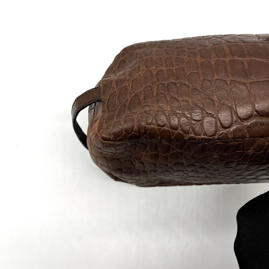 GIANNI VERSACE メデューサ クロコ型押し レザー クラッチバッグ GIANNI VERSACE メデューサ クロコ型押し レザー クラッチバッグ