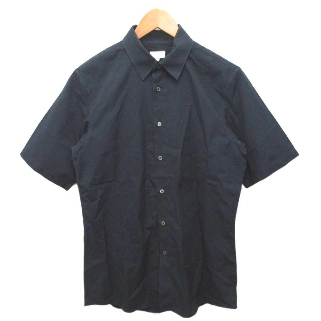 ジルサンダー JIL SANDER 17SS シャツ 半袖 コットン 39 紺 ネイビー JSUM741726 ■IBO101