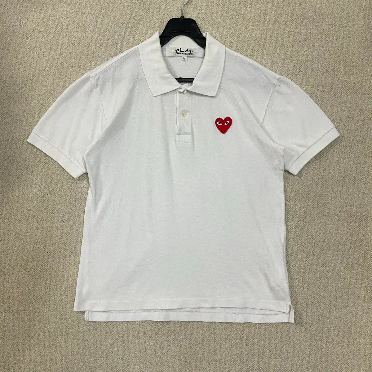(M) コム・デ・ギャルソン PLAY LINE 白 半袖 カラーTシャツ 6,785円
