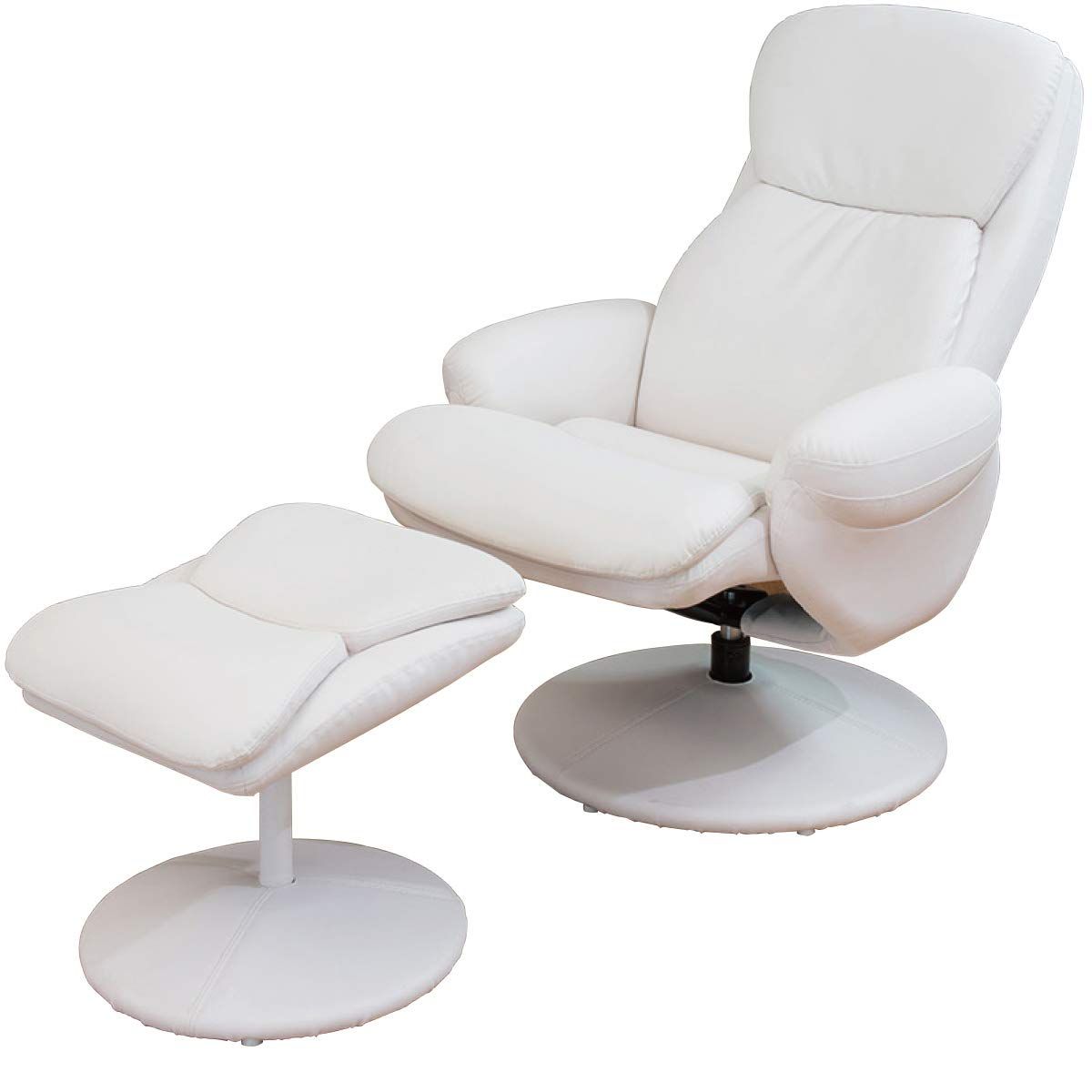 オットマン付 リクライニングチェア B-02 ホワイト (28891)ｍａ 11ad3c5d 30,349円