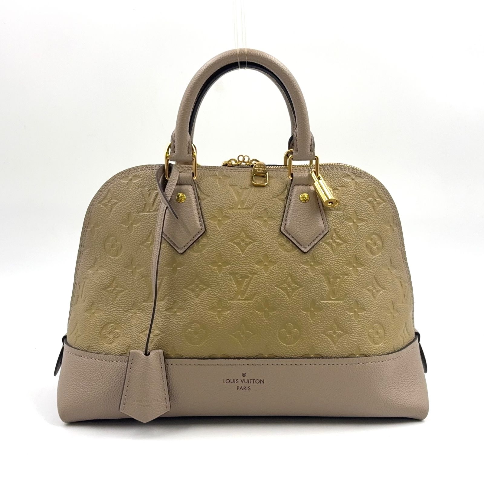 【新着】LOUIS VUITTON ネオアルマ PM モノグラムアンプラント グレインレザー ベージュ ハンドバッグ ゴールド M44885