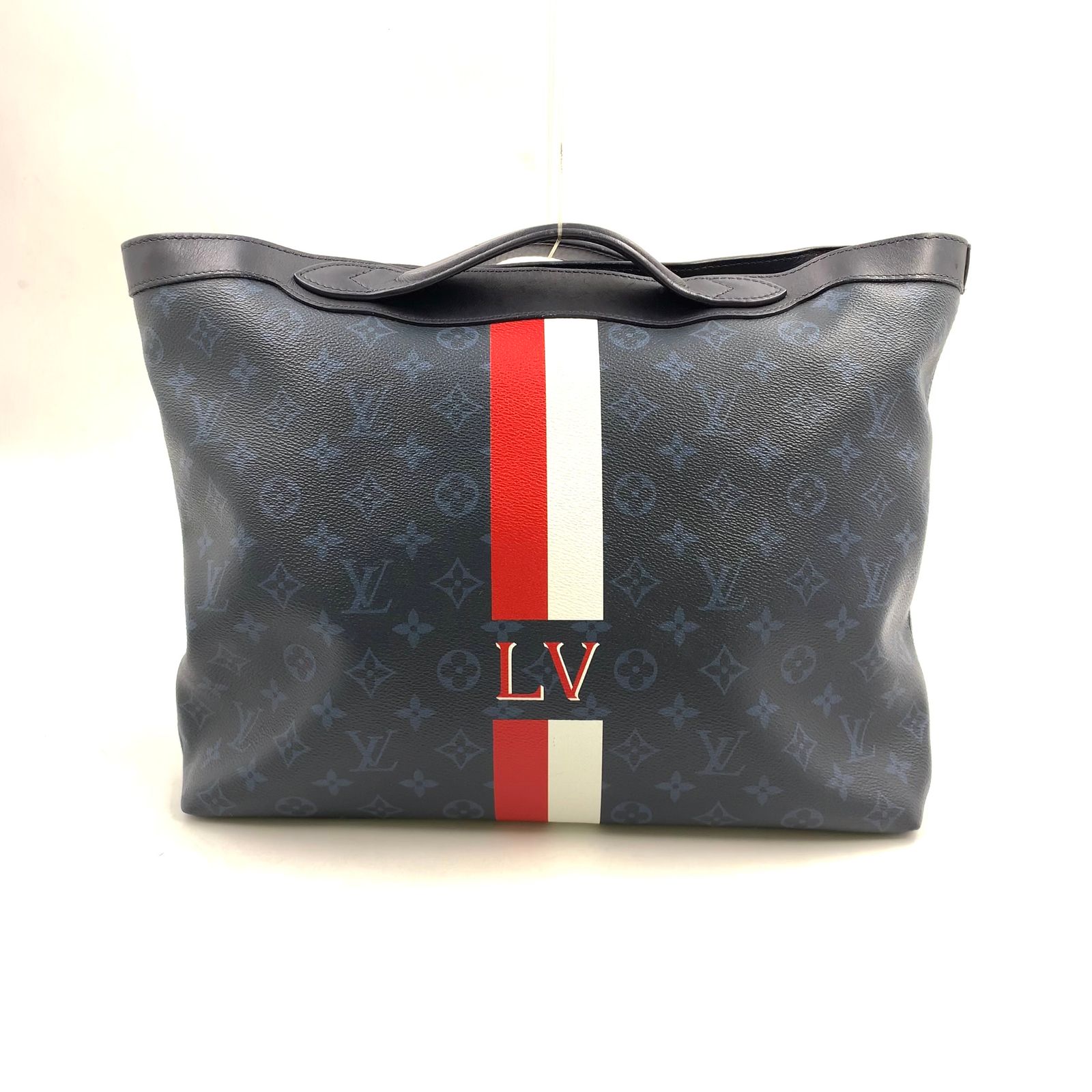 【新着】LOUIS VUITTON ウルトラライト モノグラムコバルト モノグラムコバルト レザー、PVC ネイビー、ホワイト、レッド トートバッグ シルバー M41701