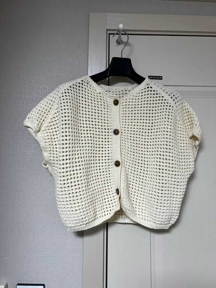 the CASHMERE クロップド クロシェ カシミア ニット カーディガン