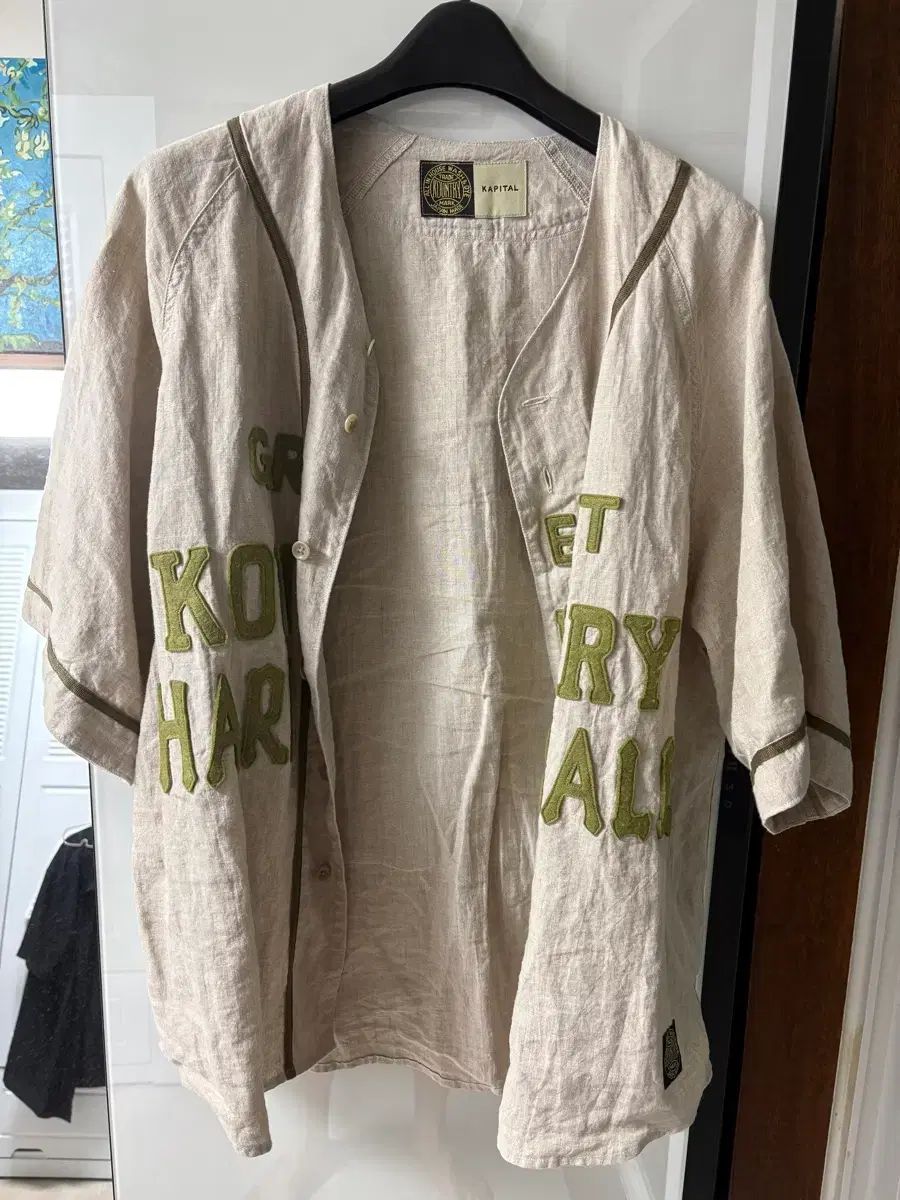 3サイズ KAPITAL ベースボールシャツ ベージュ リネンシャツ