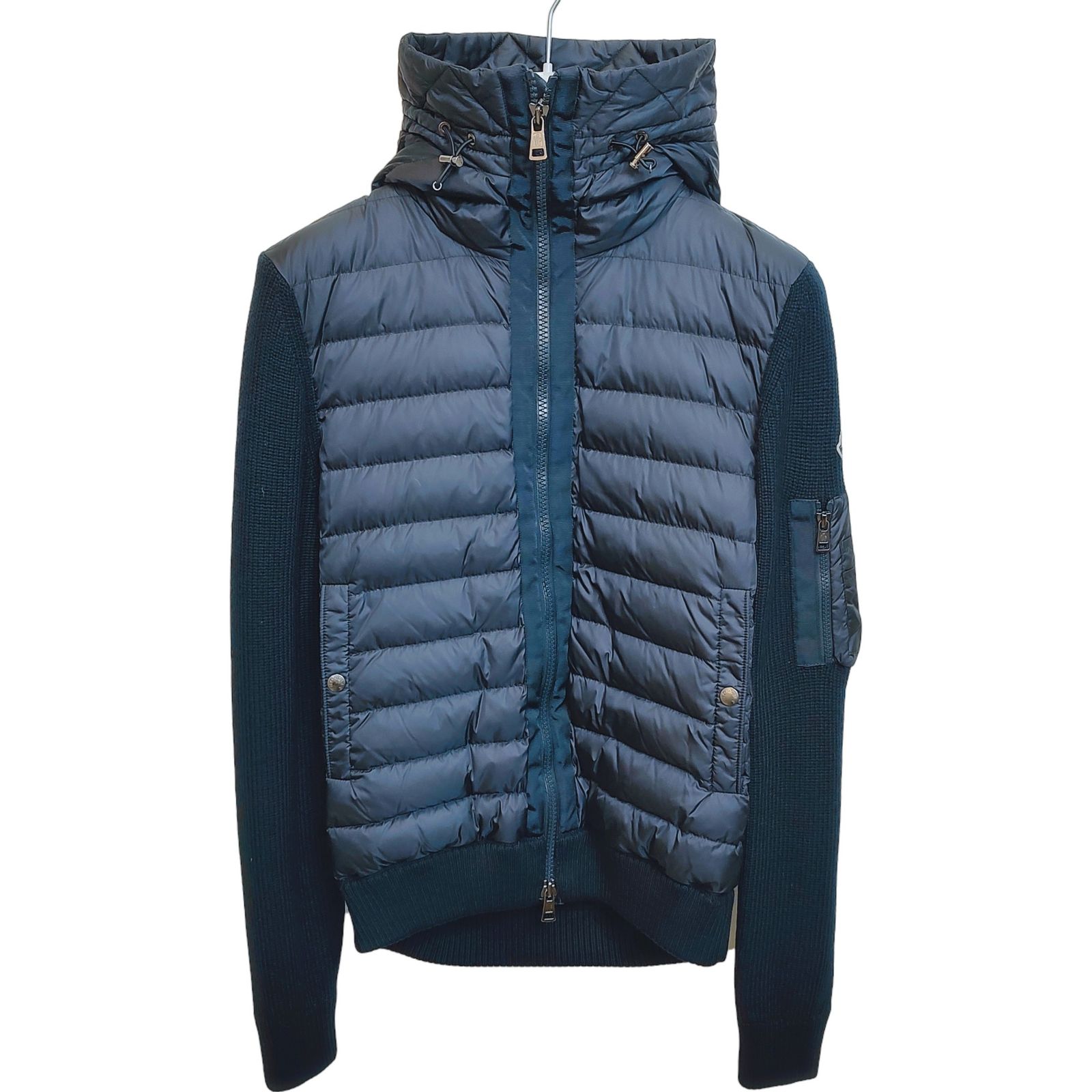 MONCLER モンクレール ネイビー MAGLIONE TRICOT CARDIGAN ニット切替ダウンジャケット M MONCLER モンクレール MAGLIONE TRICOT CARDIGAN ニット 切替 ナイロン