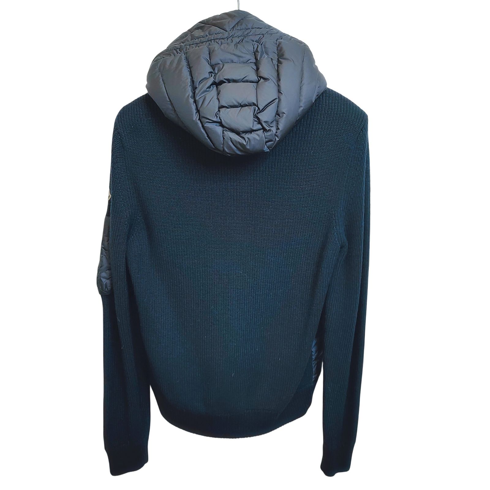 MONCLER モンクレール 17AW MAGLIONE TRICOT CARDIGAN ニット切り替え ナイロン ジャケット ネイビー C20919404200 97551 MONCLER モンクレール MAGLIONE TRICOT CARDIGAN ニット 切替 ナイロン