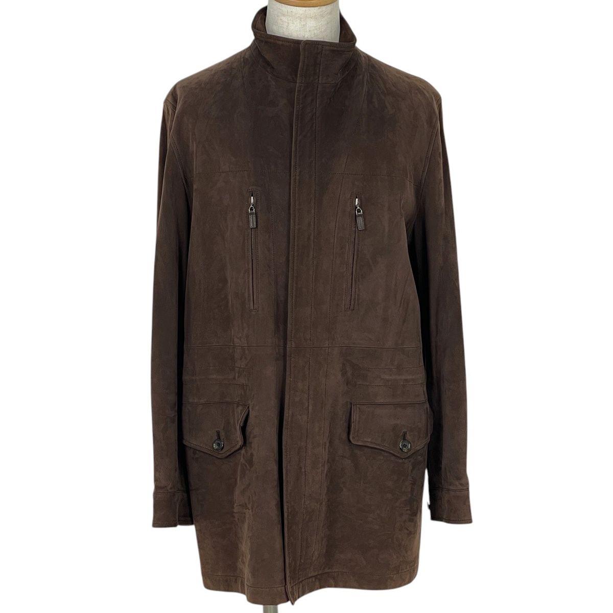 バーバリー BURBERRY レザーコート アウター バーバリーロンドン 羊革 ブラウン メンズ 【中古】