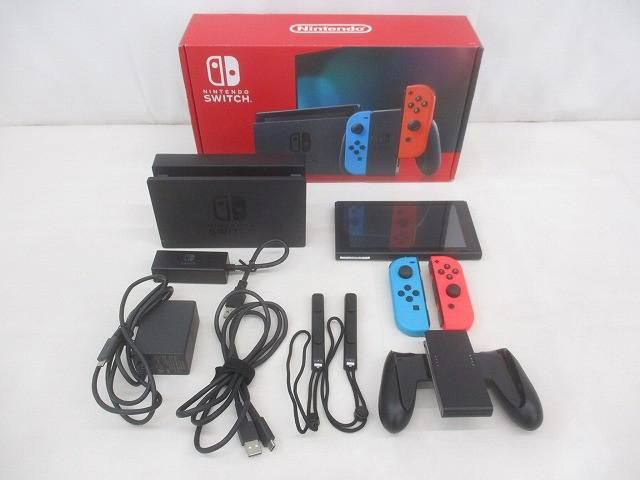 中古品 ゲーム Nintendo switch ニンテンドースイッチ 本体 HAC-001 ジョイコン ネオンブルー ネオンレッド 動作品 箱・周辺機器付き