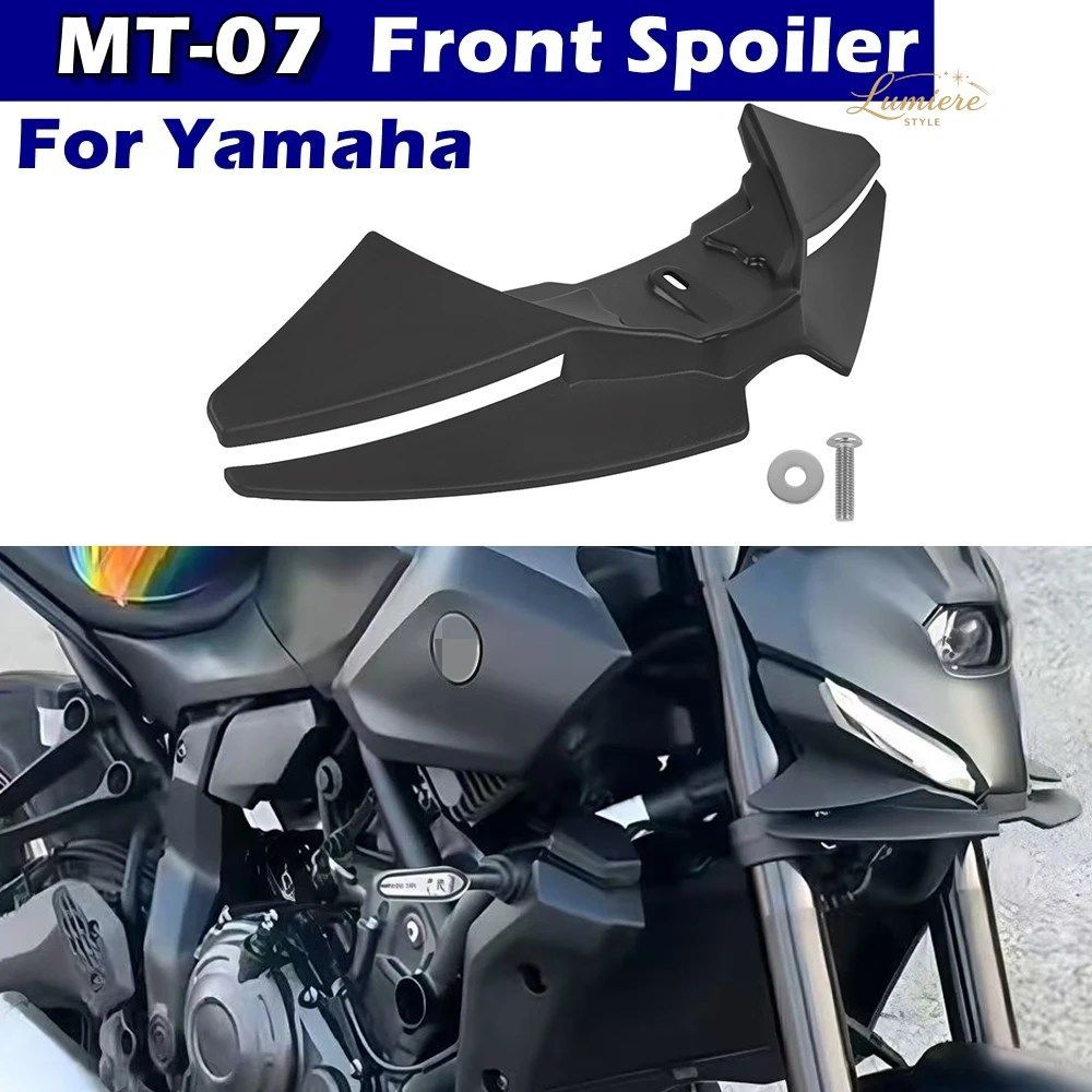 ヤマハ MT07 2025 オートバイ フロントスポイラー ダウンフォース エアロダイナミック ネイキッド ウィングレット フロントフェアリング デ
