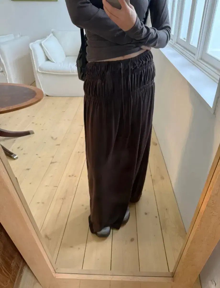 Somcked banding long skirt Somcked banding long skirt