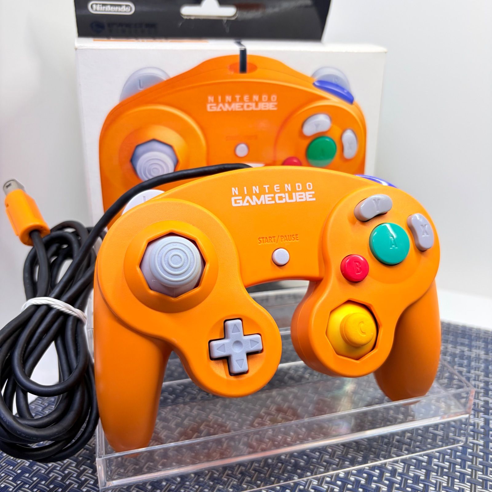【フルメンテナンス】GC ゲームキューブコントローラー オレンジ 箱付き 後期型 a
