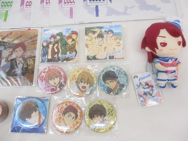 中古品】 アニメ Free! 松岡凛 桐島夏弥 他 ぬいぐるみ 缶バッジ
