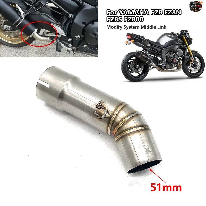 FZ8N FZ8 FZ800 2010-2015パイプ＆リアルカーボンマフラー ヤマハ FZ8 FAZER FZ8N FZ8S FZ800 2010 - 2015 用オートバイ排気管