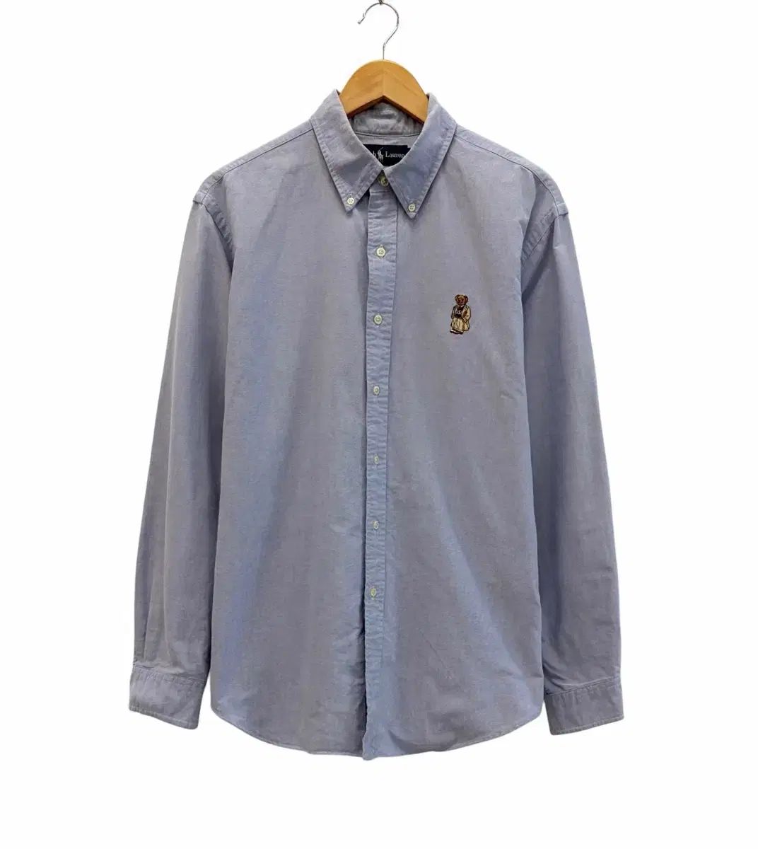 ポロ クマ Oxford（オックスフォード） シャツ スカイブルー (XL)