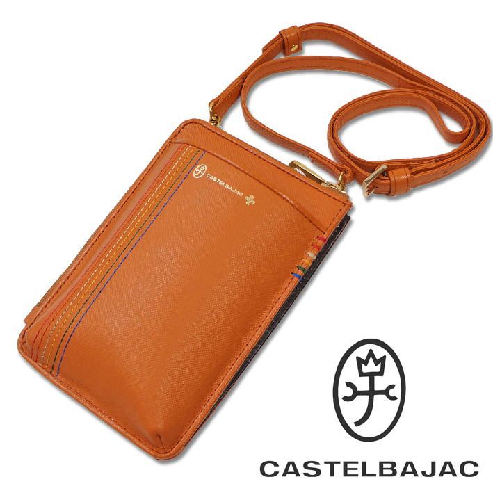 カステルバジャック スマホショルダー シェスト 027101 CASTELBAJAC オレンジ 定価15,400円 ミニショルダー ウォレットバッグ ウォレットポーチ ポシェット 男女兼用 メンズ レディース コンパクト キャッシュレス 薄型 新品 未使用 7,722円