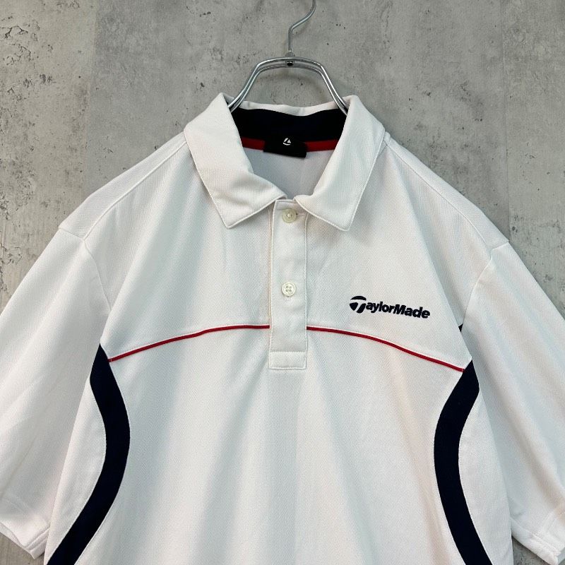 【新品未使用】TaylorMade 半袖ポロシャツ ホワイト L TaylorMade テーラーメイド L ホワイト 半袖 ポロシャツ ゴルフ ウェア