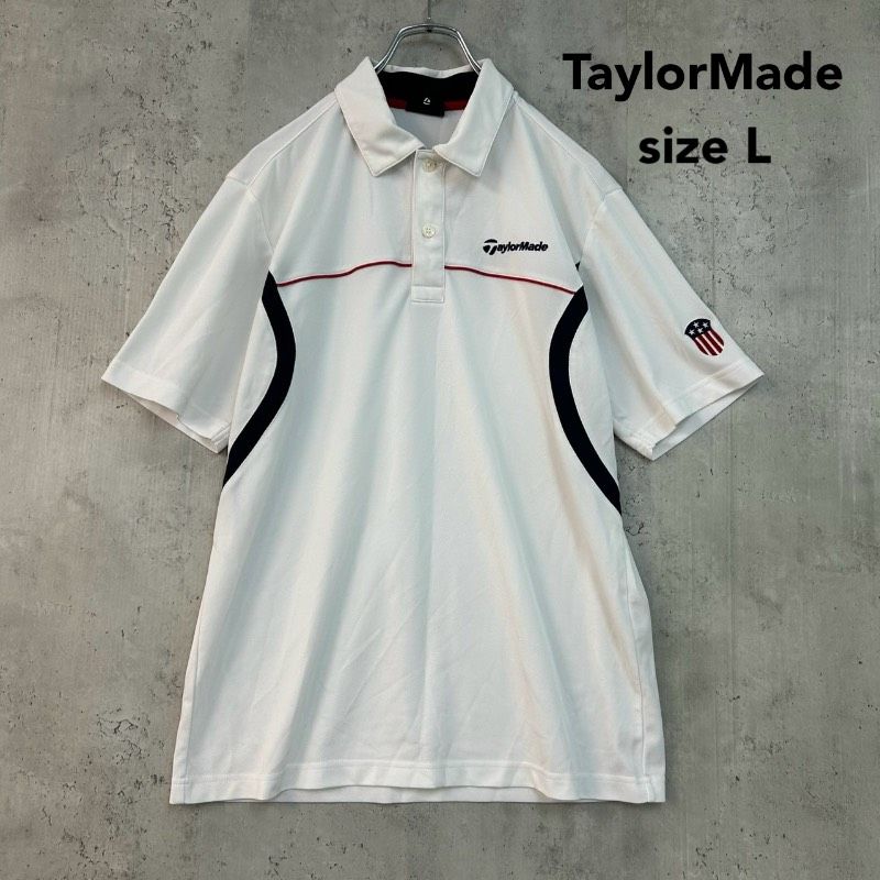 TaylorMade テーラーメイド L ホワイト 半袖 ポロシャツ ゴルフ ウェア
