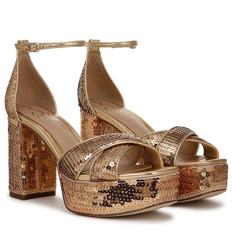サムエデルマン レディース シューズ ヒール Sam Edelman Jullian 2 Amber Gold Sequ アンバーハイヒール・パンプス
