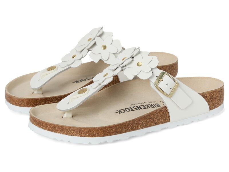 ビルケンシュトック レディース シューズ サンダル Birkenstock Gizeh Flowers White ホワイト