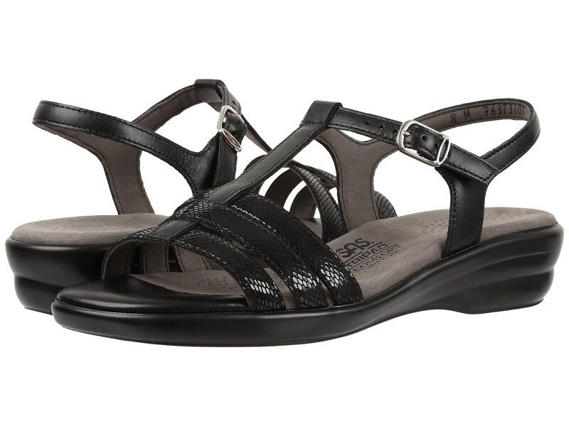 サス レディース シューズ サンダル キャップ SAS Capri Black Snake ブラック