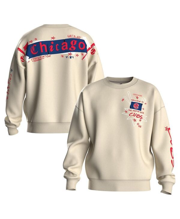 ファナティクス レディース アウター パーカー・スウェット シャツ フリース Fanatics Womens Beige Chicago Cubs Graffiti Fleece Sweatshirt