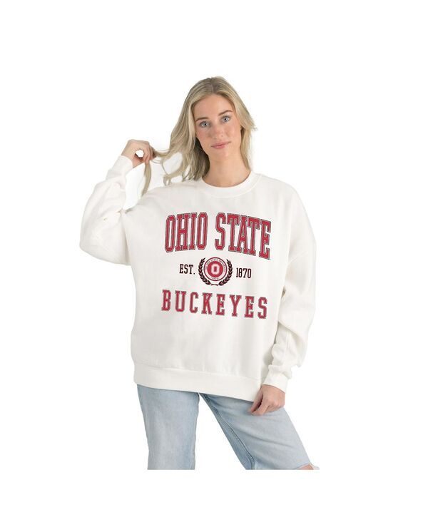ゲームデイ・クチュール レディース アウター パーカー・スウェット ドロップショルダー シャツ フリース Gameday Couture Womens White Ohio State Buckeye 11,536円