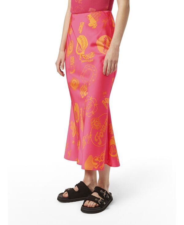 スコッチアンドソーダ レディース ボトムスカート ミディ サテン SCOTCH SODA Womensatin Midi Skirt Lunar Pier Pink ピンク