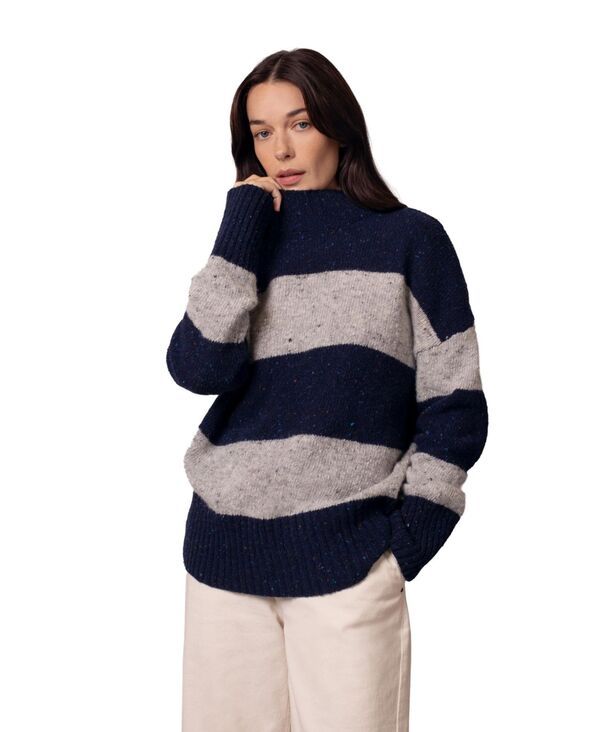 ケルティックアンドコー レディース アウター ニット・セーター スタンドネック Celtic Co Womens Donegal Colourblock Funnel Neck Sweater Nav 38,870円