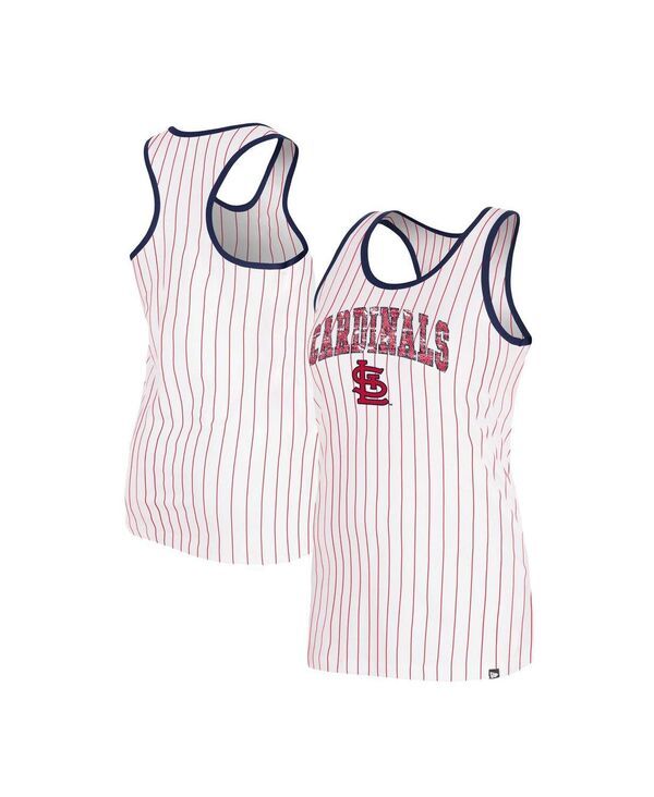 ニューエラ レディース トップス タンクトップ スパンコール New Era Womens White St Louis Cardinalsequin Pinstripe Racerback Tank