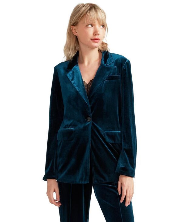 ベルアンドブルーム レディース アウター ジャケット・ブルゾン ベルベット ブレザー Belle Bloom Womens Eternity Velvet Blazer Dark teal ティール