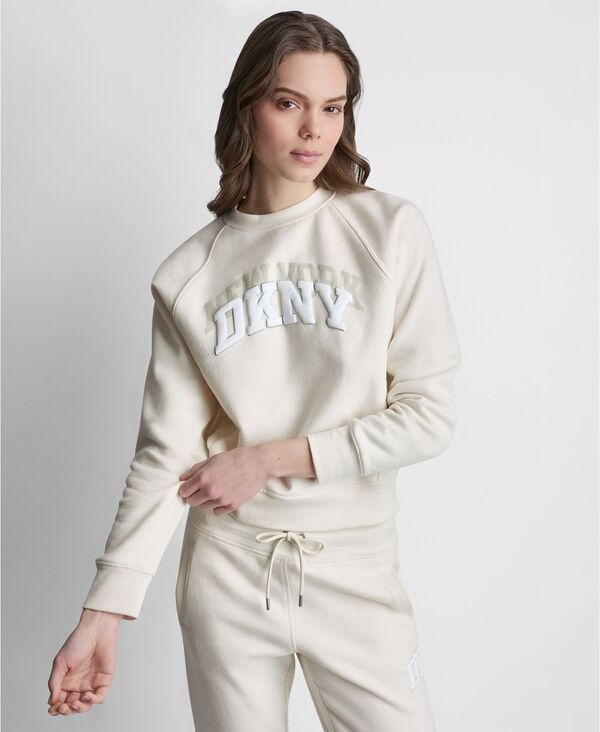 ダナ キャラン ニューヨーク レディース アウター パーカー・スウェット クルーネック シャツ ロゴ DKNY Sport Womens NY Shadow Varsity Logo Crewneck
