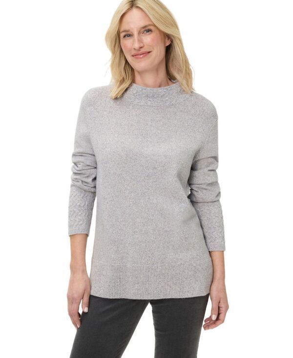 オルセン レディース アウター ニット・セーター モックネック Olsen Womens Melange Knit Mock Neck Misty grey melange グレー