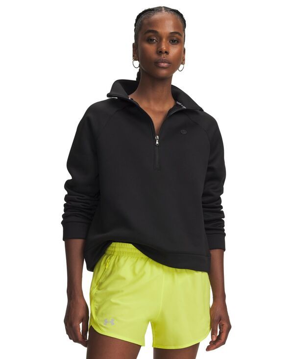 アンダーアーマー レディース アウター パーカー・スウェット シャツ フリース Under Armour Womens Fleece Zipper Sweatshirt Ultimate Black