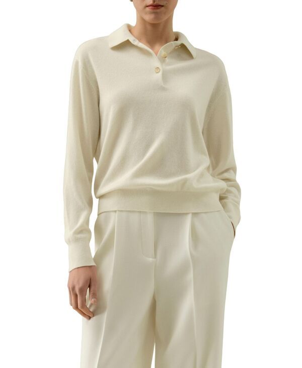 リリーシルク レディース アウター ニット・セーター ポロシャツ LILYSILK Womens Baby Cashmere Polo Shirt Cloud