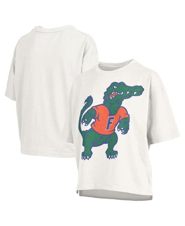 プレスボックス レディース トップス Tシャツ Pressbox Womens White Florida Gators Big Canvas Puff Castillo Motley Slub TS
