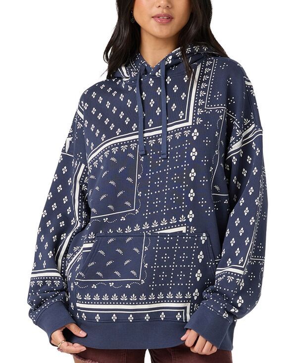 オニール レディース アウター パーカー・スウェット プリント シャツ ONeill Womens Oversized Printed Hooded Sweatshirt Navy ネイビー