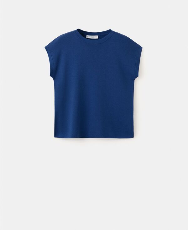 マンゴ レディース アウター ニット・セーター 半袖 コットン MANGO WomenshortSleeve Cotton Sweater Vibrant blue ブルー 13,485円