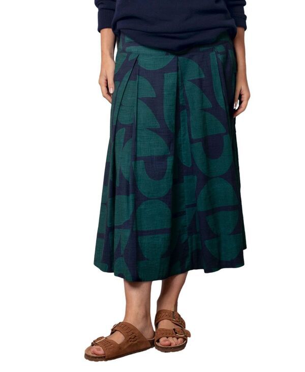 ケルティックアンドコー レディース ボトムスカート プリーツ ミディ Celtic Co Womens Box Pleated Midi Skirt Geo shapes