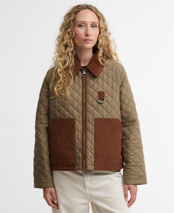 バブアー レディース アウター ジャケット・ブルゾン キルティング Barbour Womens Aylesby Quilted FrontZipper Jacket Dusky Green グリーン