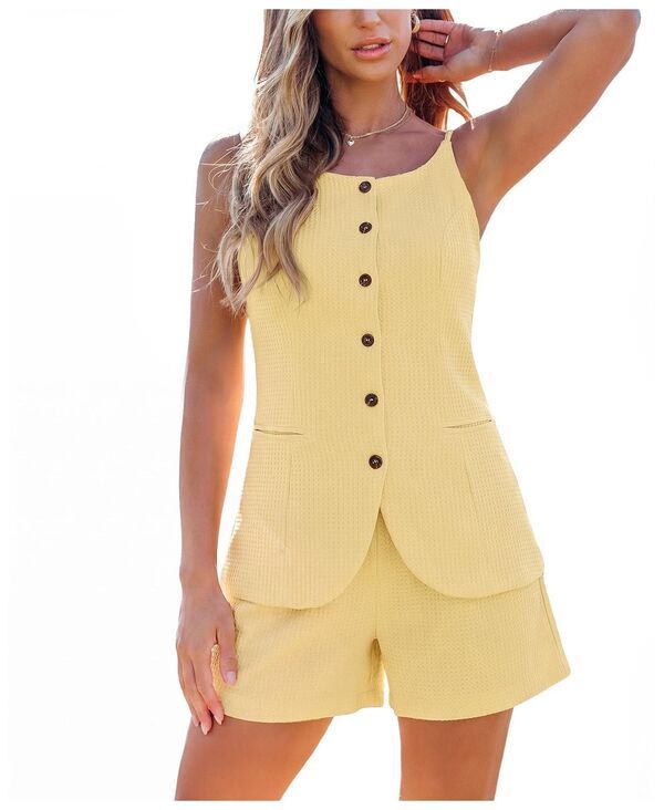 カップシー レディース トップス ベスト ショートパンツ ノースリーブ ダウン ハイウエスト Cupshe Womens ButtonDown Sleeveless Vestop and HighWa 17,870円