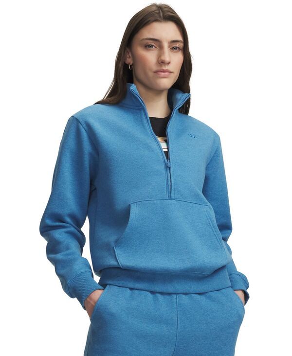 アンダーアーマー レディース アウター パーカー・スウェット シャツ フリース Under Armour Womens Rival Fleece HalfZip Sweatshirt Aegean B
