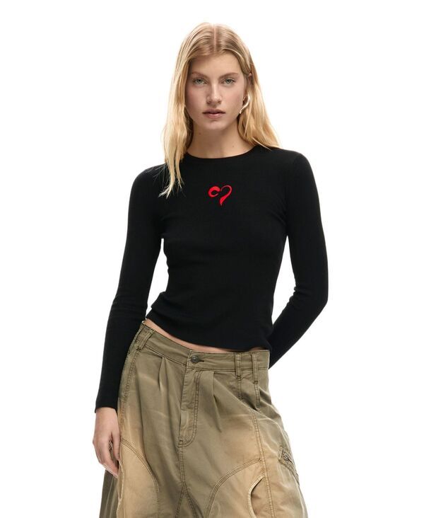 デジグアル レディース アウター ニット・セーター Desigual Womens Fine heart sweater Black ブラック 19,860円