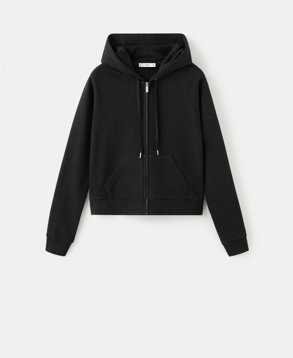 マンゴ レディース アンダーウェア ナイトウェア スウェット シャツ コットン MANGO Womens Hoodetail Cotton Pajama Sweatshirt Black ブラック 12,586円