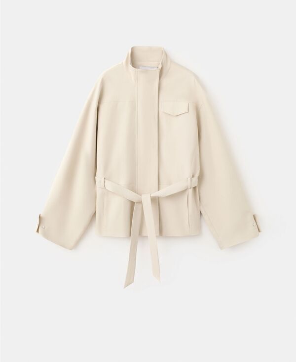 マンゴ レディース アウター ジャケット・ブルゾン ハイネック MANGO Womens High Neck Belted Jacket Beige ベージュ