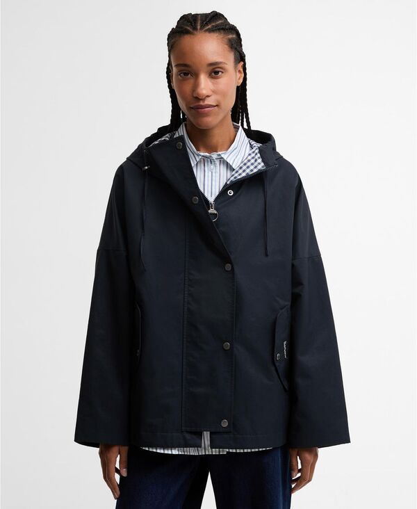 バブアー レディース アウター ジャケット・ブルゾン スタンドネック Barbour Womens Kingswood Showerproofunnel Neck Jacket Dark Navyna